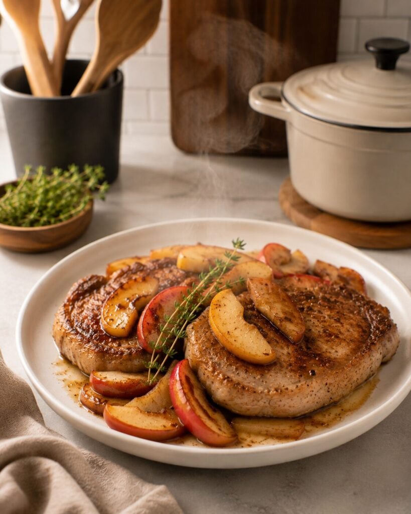 Pork Chops with Apples & Cinnamon Recipe