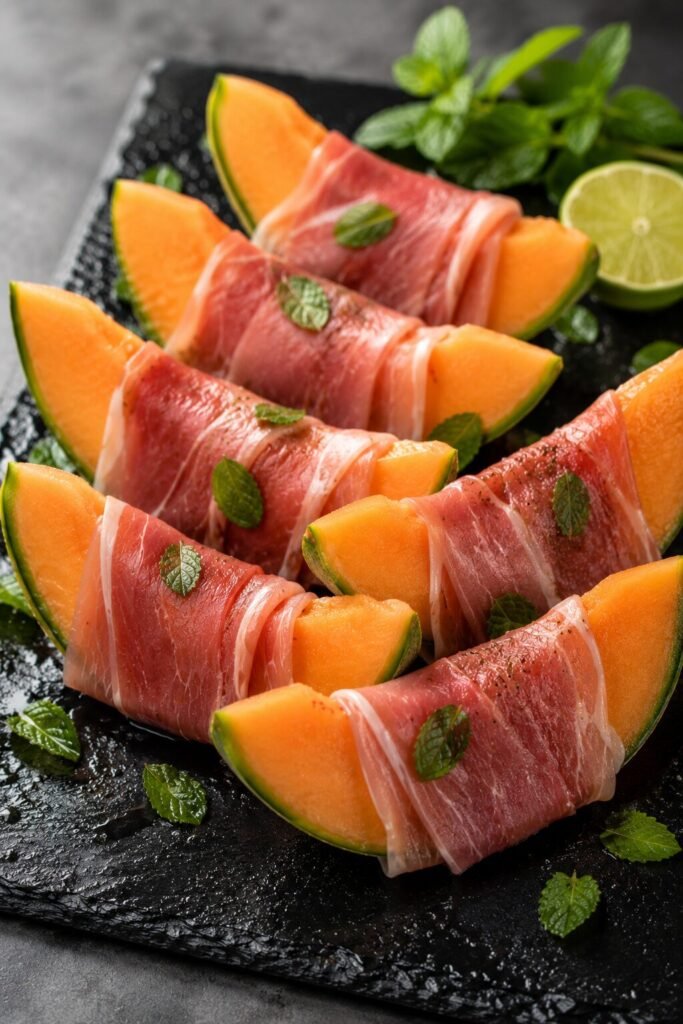 Prosciutto Wrapped Melon Platter Recipe