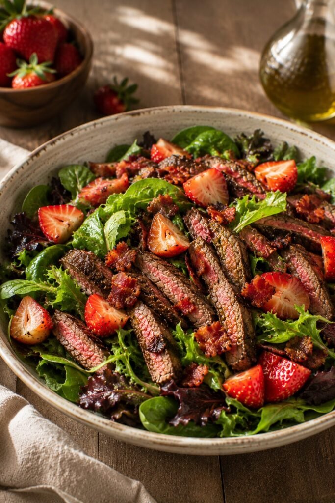 Beef and Bacon Berry Salad Recipe