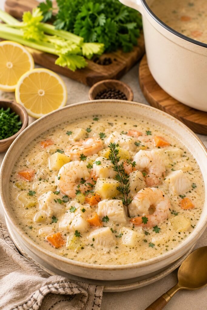 AIP Creamy Seafood Chowder Recipe