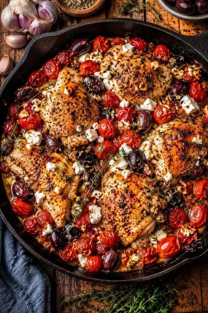 One-Pan Olive-Tomato Chicken Bake