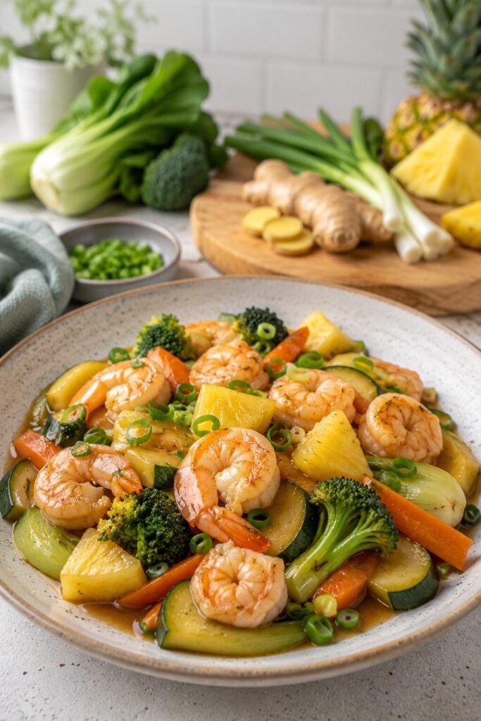 Pineapple Ginger Prawn Stir-Fry Recipe