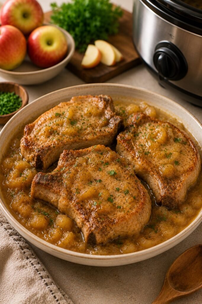 Slow-Cooker Applesauce Pork Chops Recipe