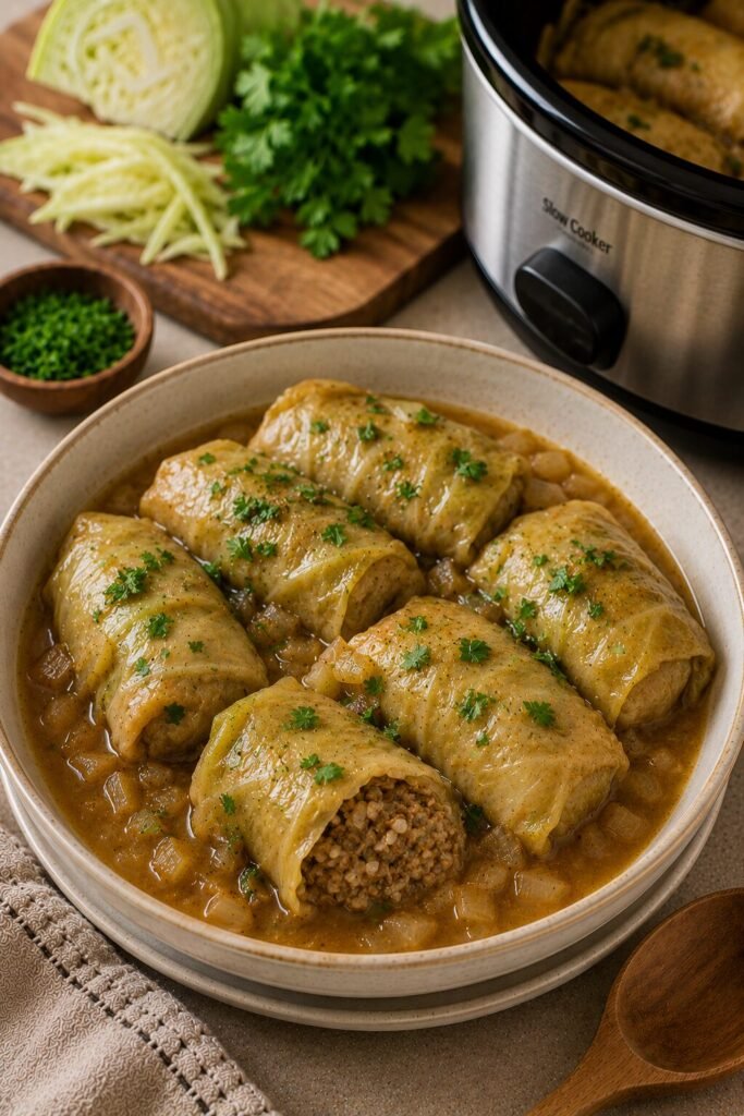 Slow Cooker "Nomato" Cabbage Rolls Recipe