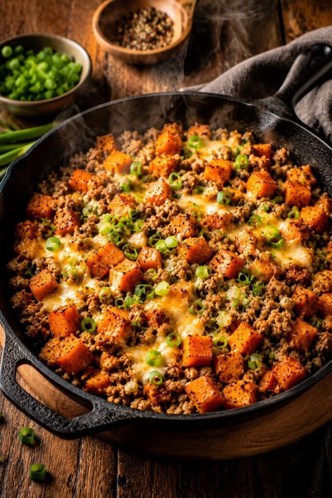 Sweet Potato and Ground Turkey Skillet